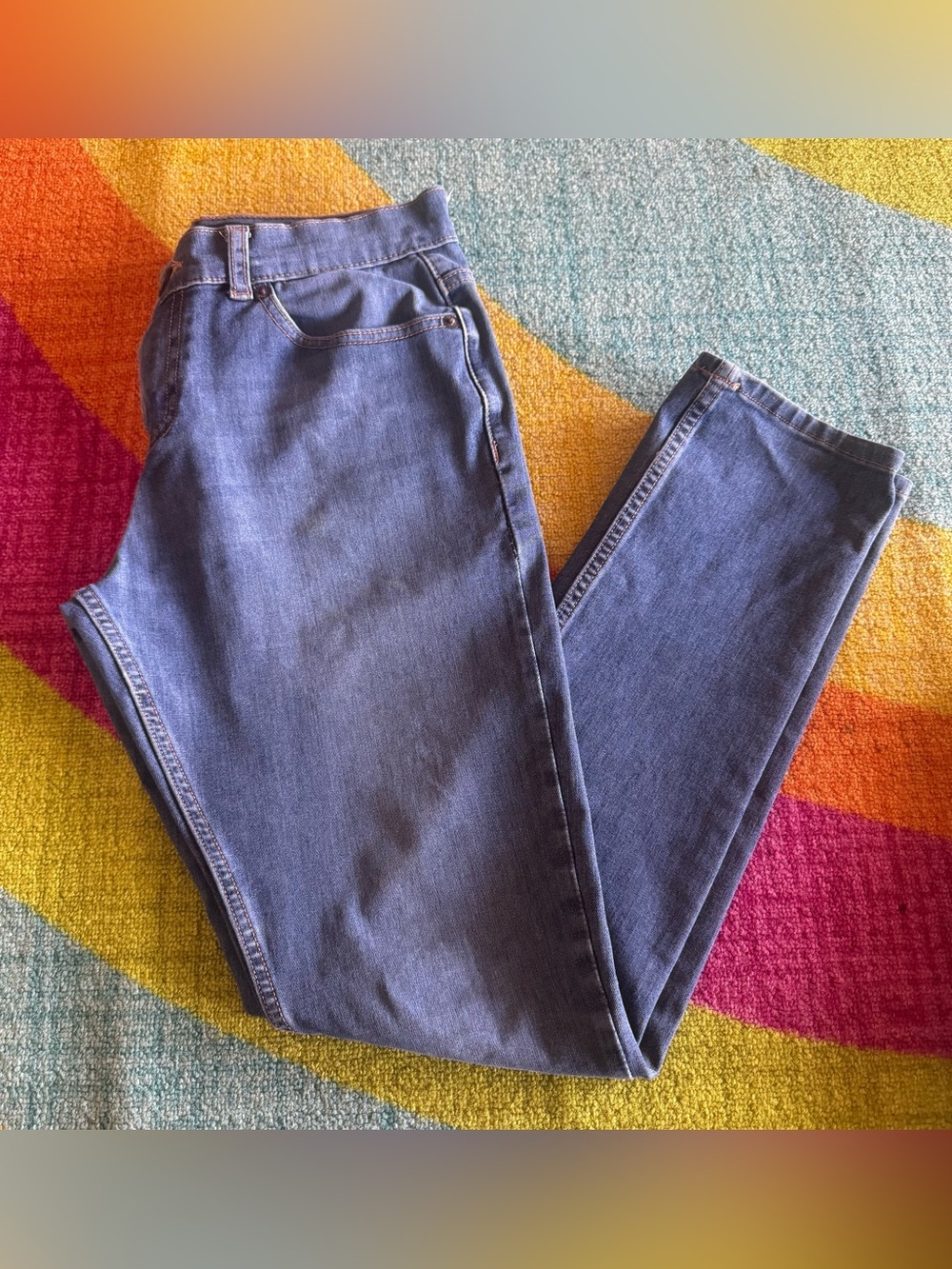 Rewind Men's Dark Blue Slim Straight Jeans